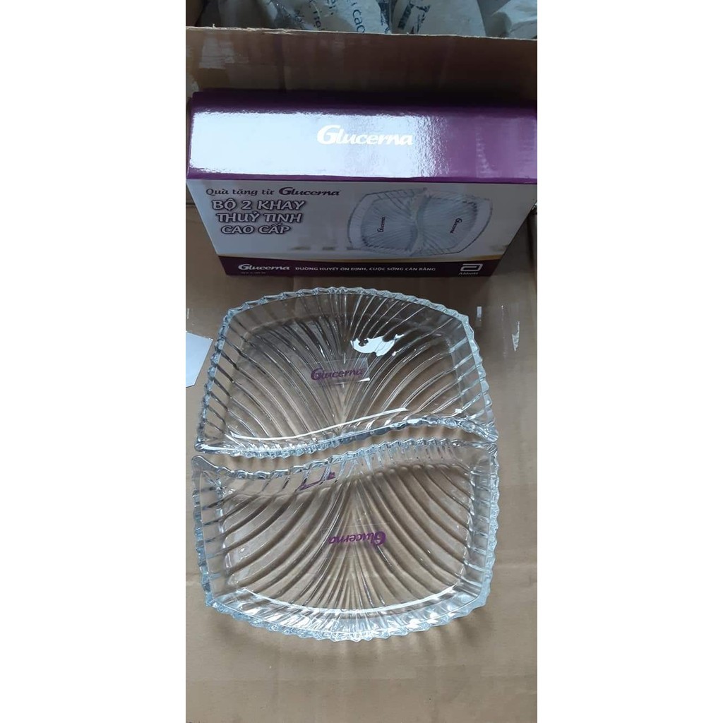 Bộ 2 Khay Thủy Tinh Glucerna