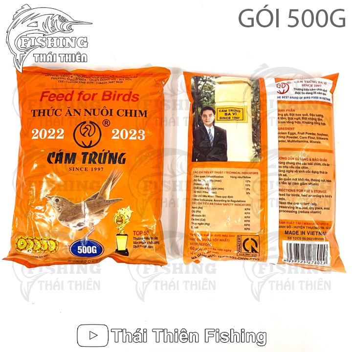Cám trứng Ba Vì Since 1997  Chính Hãng Gói 500g Dùng Chung Cho Các Loài Chim, Làm Mồi Câu Cá