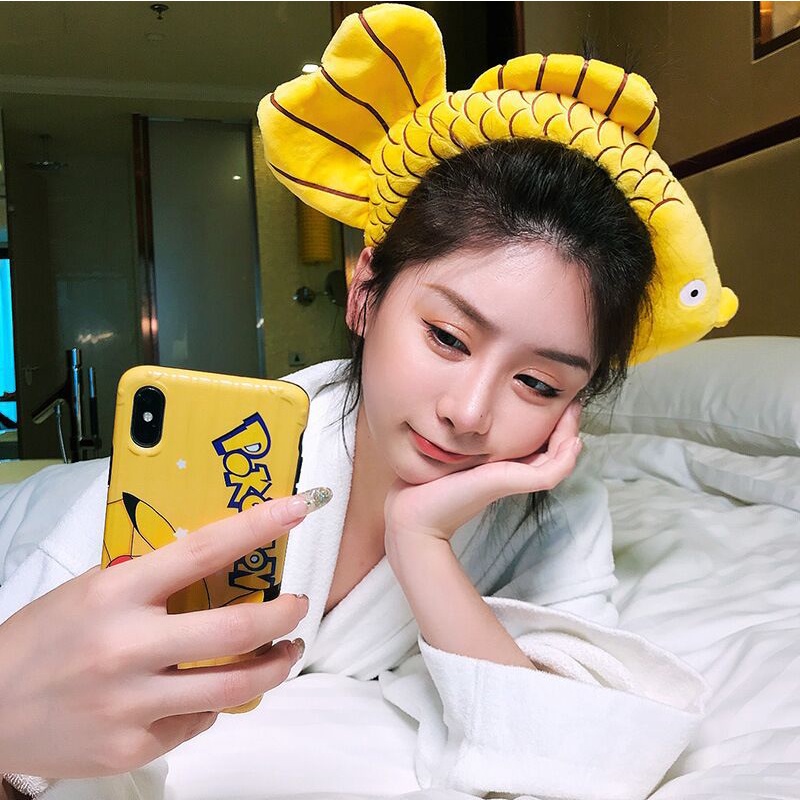 [HCM] Bờm cài tóc con cá vàng,con cá mập, Cài tóc nhồi bông hottrend phong cách Hàn Quốc - Selenshop