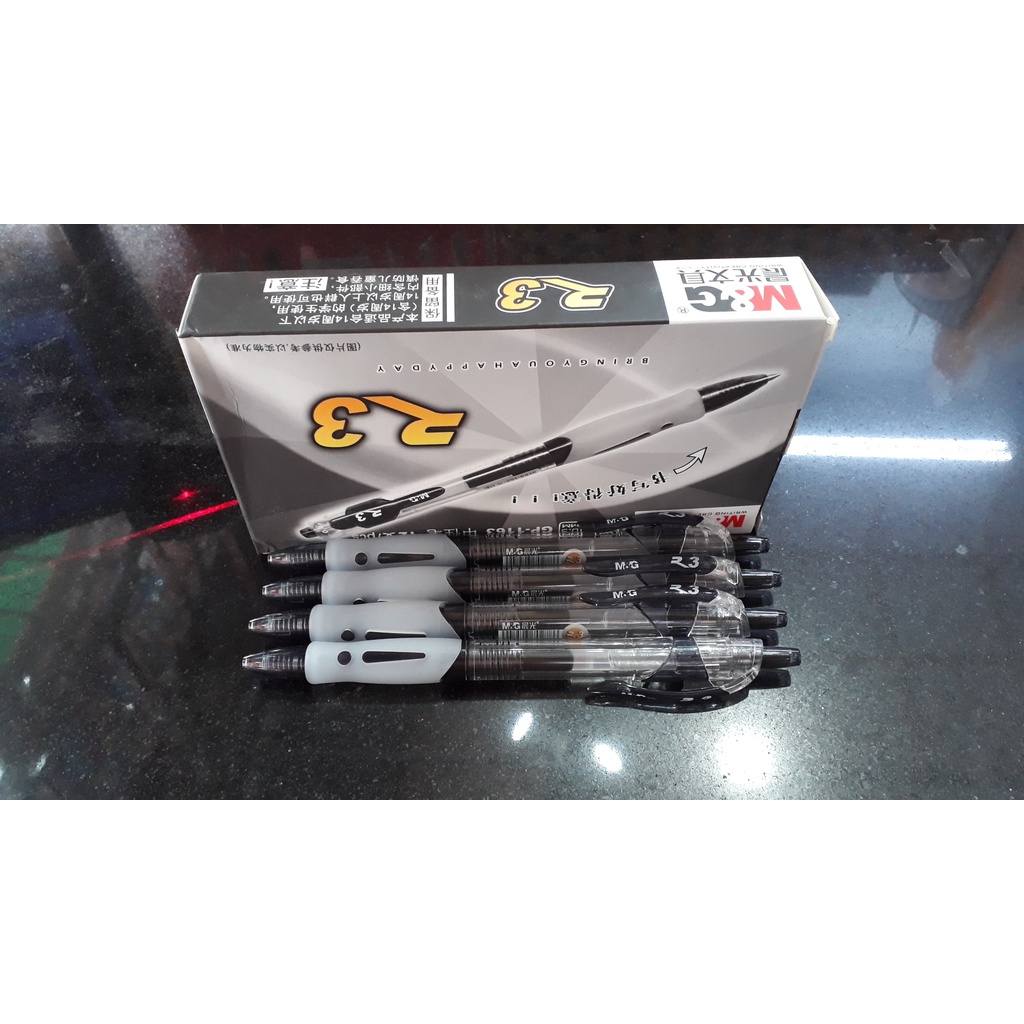 Hộp 12 cây Bút bi nước béo M&G R3 GP-1163 0.5mm