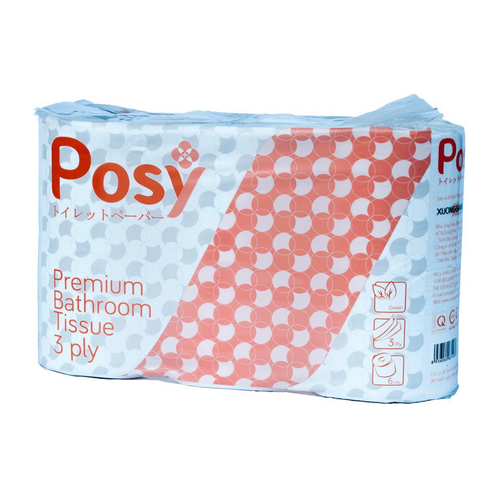GIẤY VỆ SINH POSY 6 CUỘN 3 LỚP CÓ LÕI