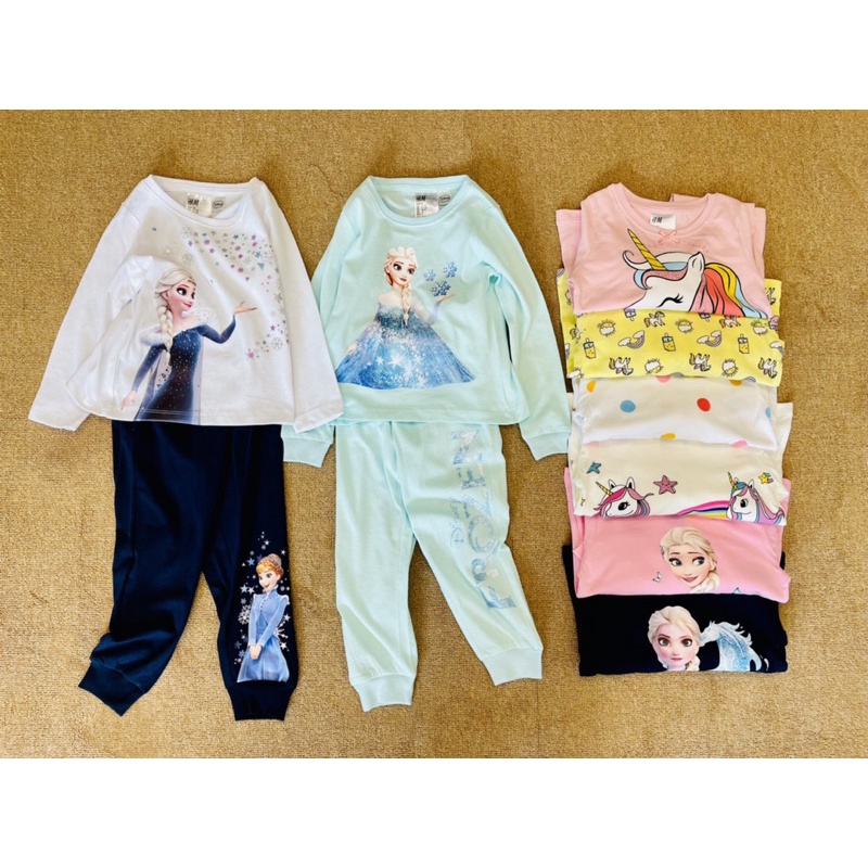 Bộ dài tay bé gái xuất dư xịn cotton in hình elsa pony size 10-33kg - Bộ thu đông bé gái