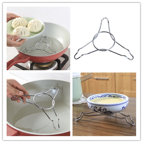 1 Khay Hấp Bánh Bao / Rau Củ Hình Tam Giác Bằng Thép Không Gỉ Dày Dặn Đa Năng