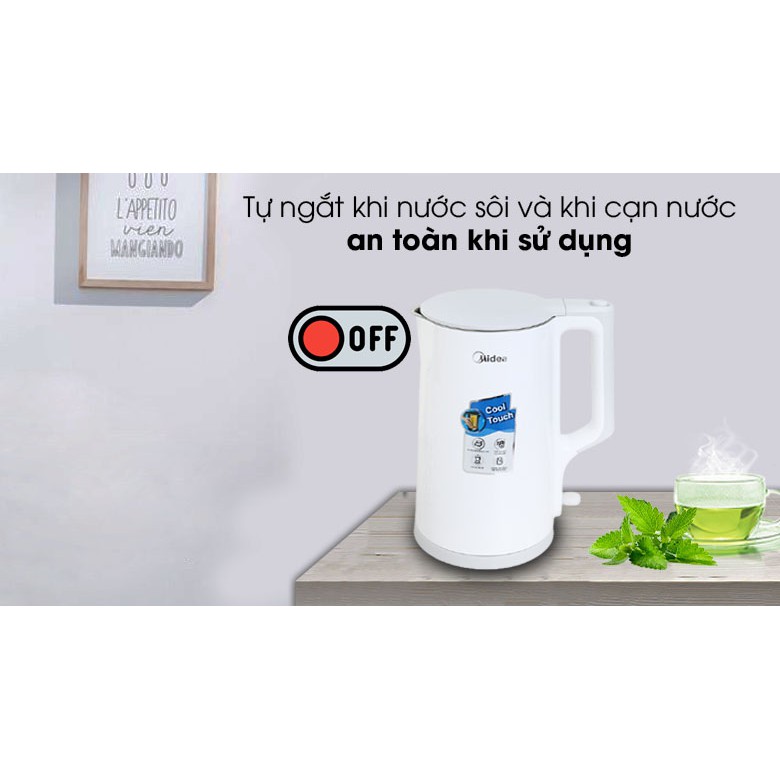 Bình đun siêu tốc Midea 1.7 lít MK-17DW