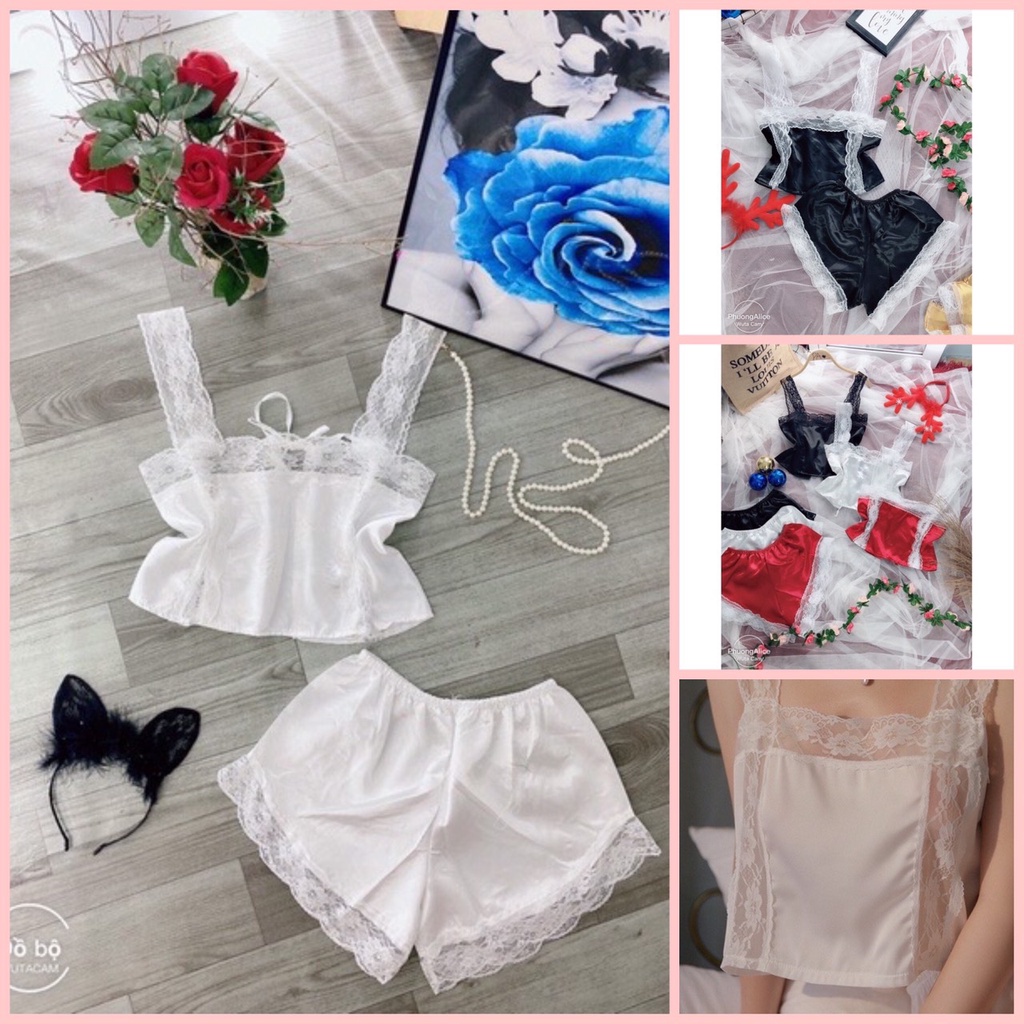❤❤ Đồ ngủ sexy❤❤ phi lụa ren trắng siêu xinh gợi cảm❤❤