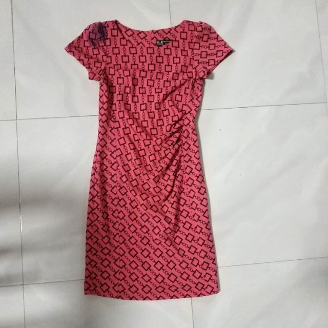 Thanh lý váy đầm thiết kế hiệu K&K ôm body đỏ caro đẹp pass nhanh