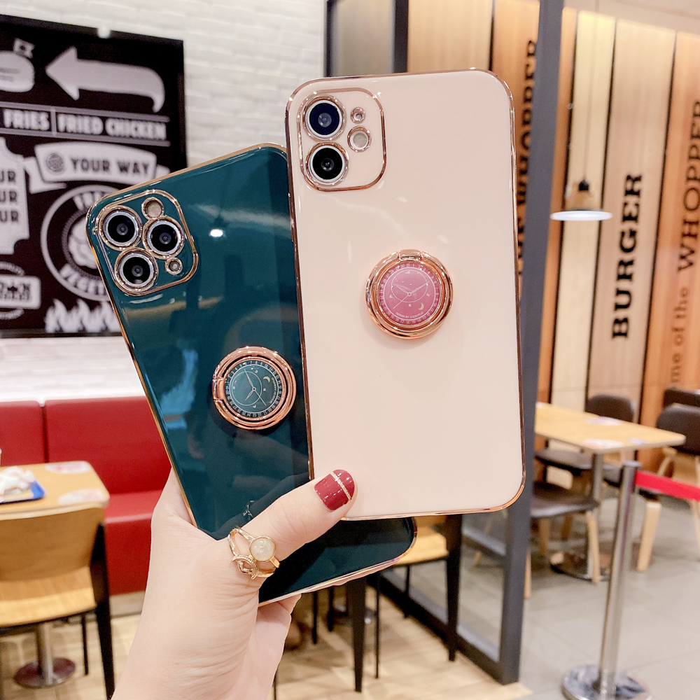 Ốp điện thoại tpu có giá đỡ nhẫn bảo vệ camera cho IPhone 12 11 Pro Max Mini X XS Max XR 7 8 Plus Se 2020