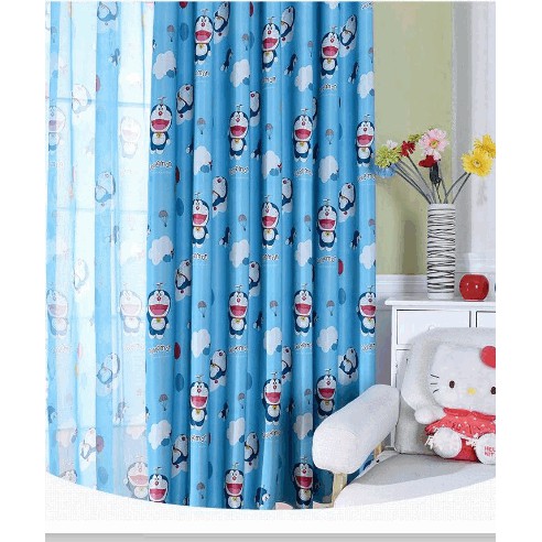 Rèm voan họa tiết doremon ( 1mx1.35m ; 1m x 2.7m ; 2m x 2.7m )