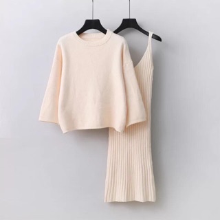 [Hàng có sẵn ] Set len áo+ váy rời
