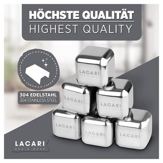 [Hà Hàng Đức] Đá inox LACARI (Hộp 8v + gắp)