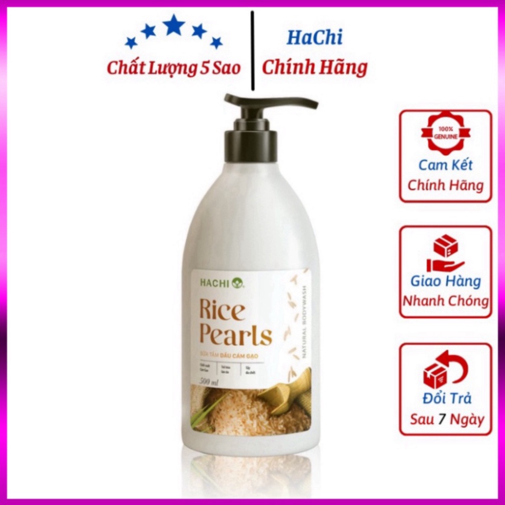 Sữa Tắm Dầu Cám Gạo Trắng Sáng HACHI [Chính Hãng] Chai 500ml, 800ml- Sữa tắm cao cấp trắng da tự nhiên cung cấp VITAMIN | WebRaoVat - webraovat.net.vn