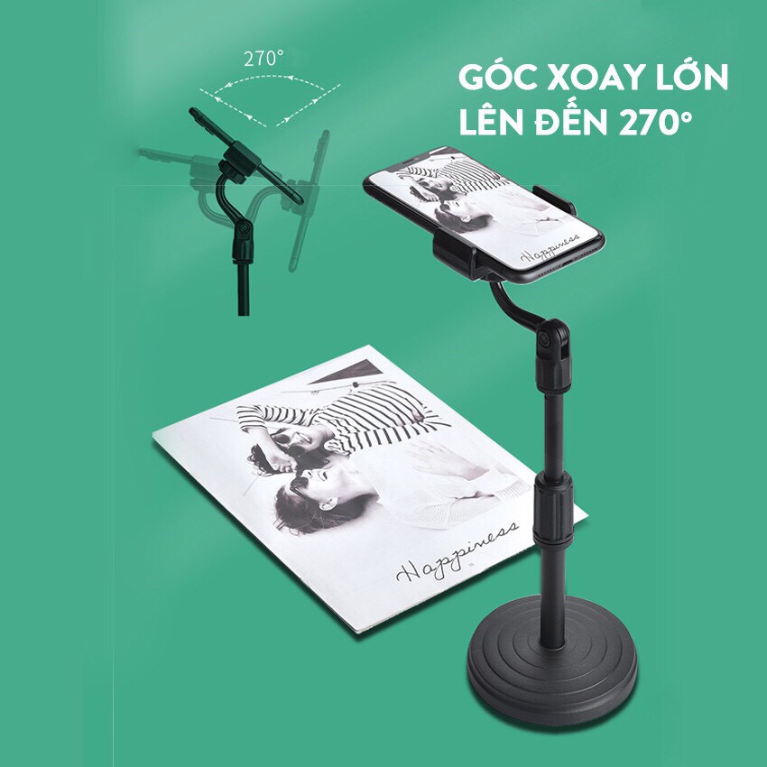 Giá đỡ điện thoại để bàn phù hợp với các điện thoại từ 4,7 đến 11 inch.
