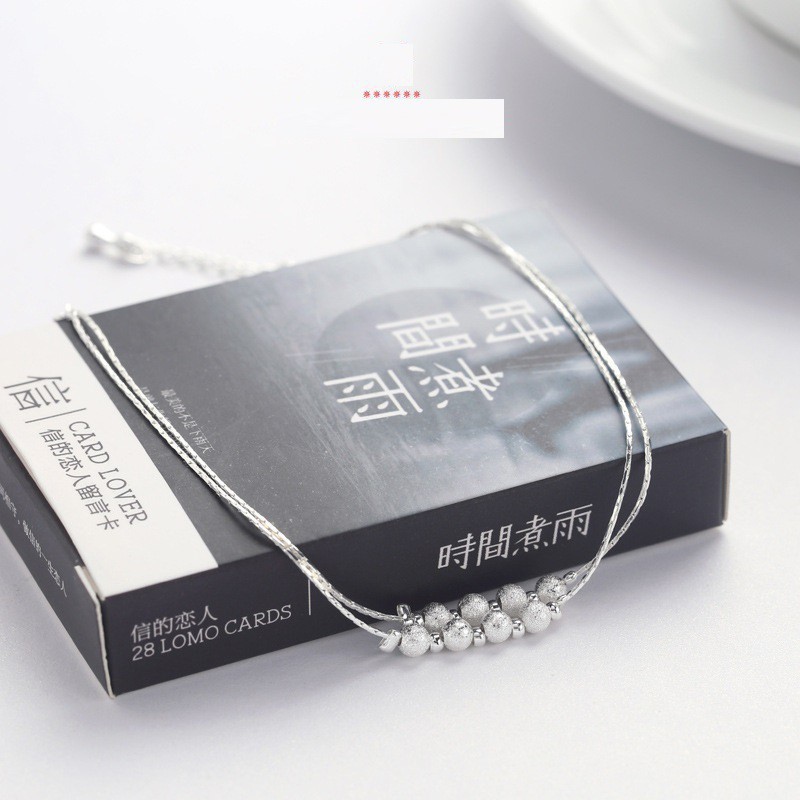 Lắc chân dây bi đôi S925 xinh xắn Hàn Quốc BM88 | BigBuy360 - bigbuy360.vn