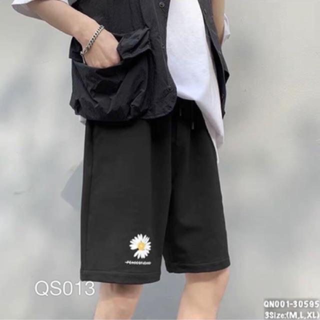 Quần Short Hoa Cúc Form Rộng Unisex Quần Đùi Thun Chất Thun Da Cá Nỉ Ngoại Cao Cấp HOA CÚC - QN001