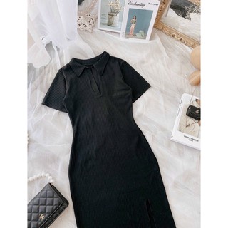 đầm body polo xẻ tà