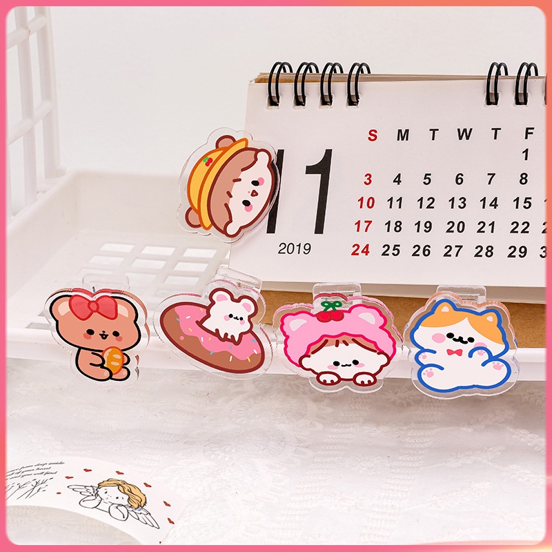 Kẹp Giấy Ghi Chú Hình Bánh Donut Bằng Acrylic Trong Suốt