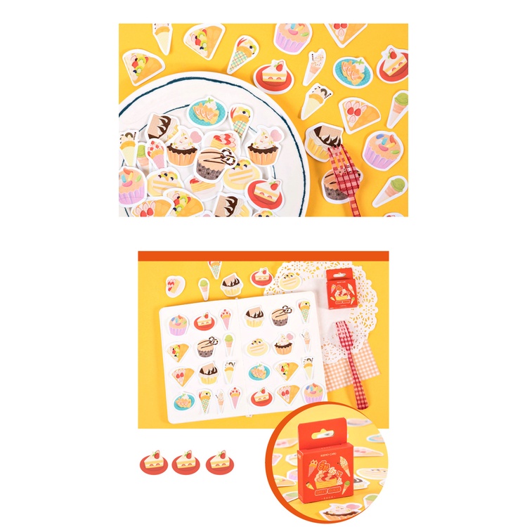 Hộp 45 Miếng Sticker Dán Món Ăn Tráng Miệng Ngọt Ngào Box Sticker ST394