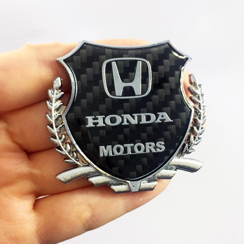 1 logo trang trí bằng kim loại carbon cho xe moto Honda