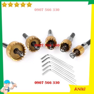 Bộ 5 mũi khoan khoét lỗ inox - mũi khoét sắt hss loại tốt 16 - 30mm qe0530