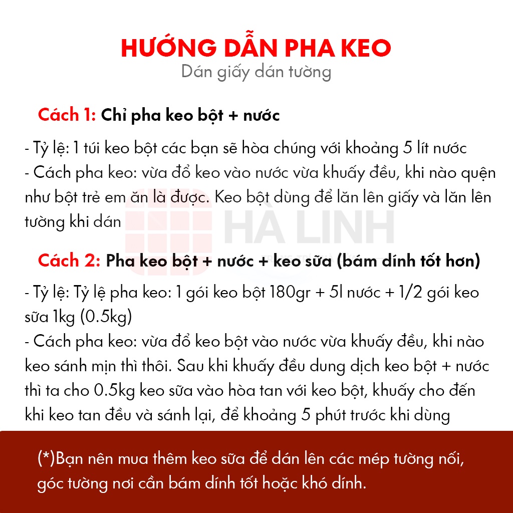 Keo Bột Dán Tường Hàn Quốc HANSU Nhập Khẩu Loại Tốt Túi 180g - Trang Trí Hà Linh