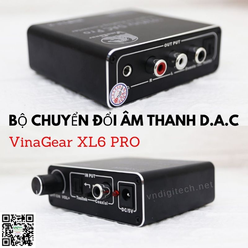 Bộ chuyển quang âm thanh Vinagear XL6 Pro Chính hãng - giúp chuyển âm thanh số ra loa