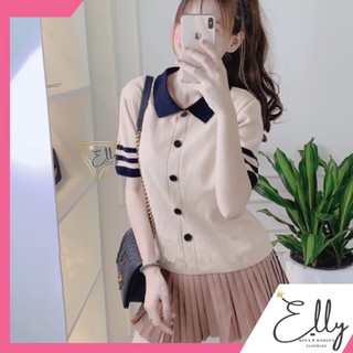 Áo cộc tay cổ bẻ phối màu chạy sọc tay