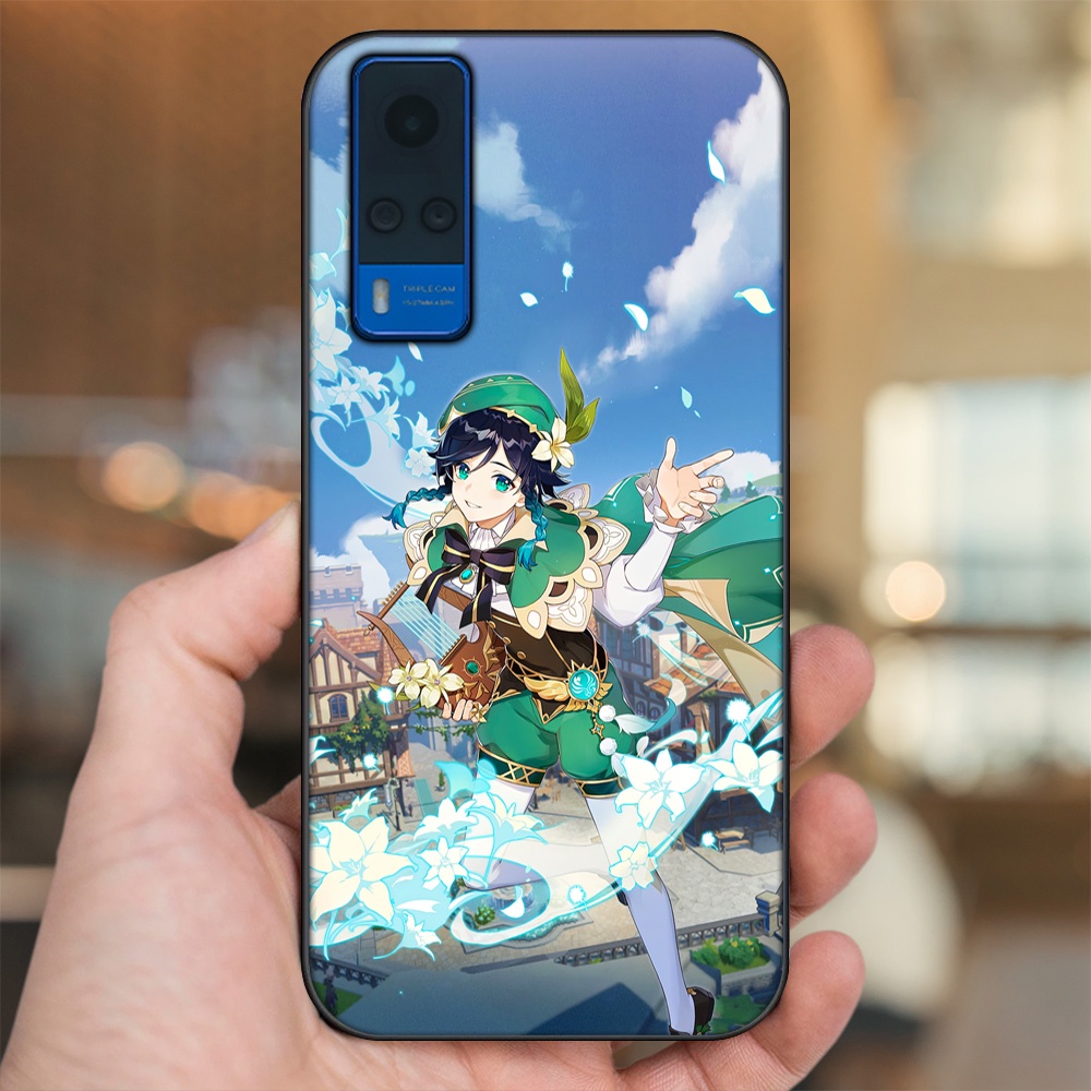 Ốp lưng Vivo Y51 2020, Y53s viền đen in hình Venti Genshin Impact