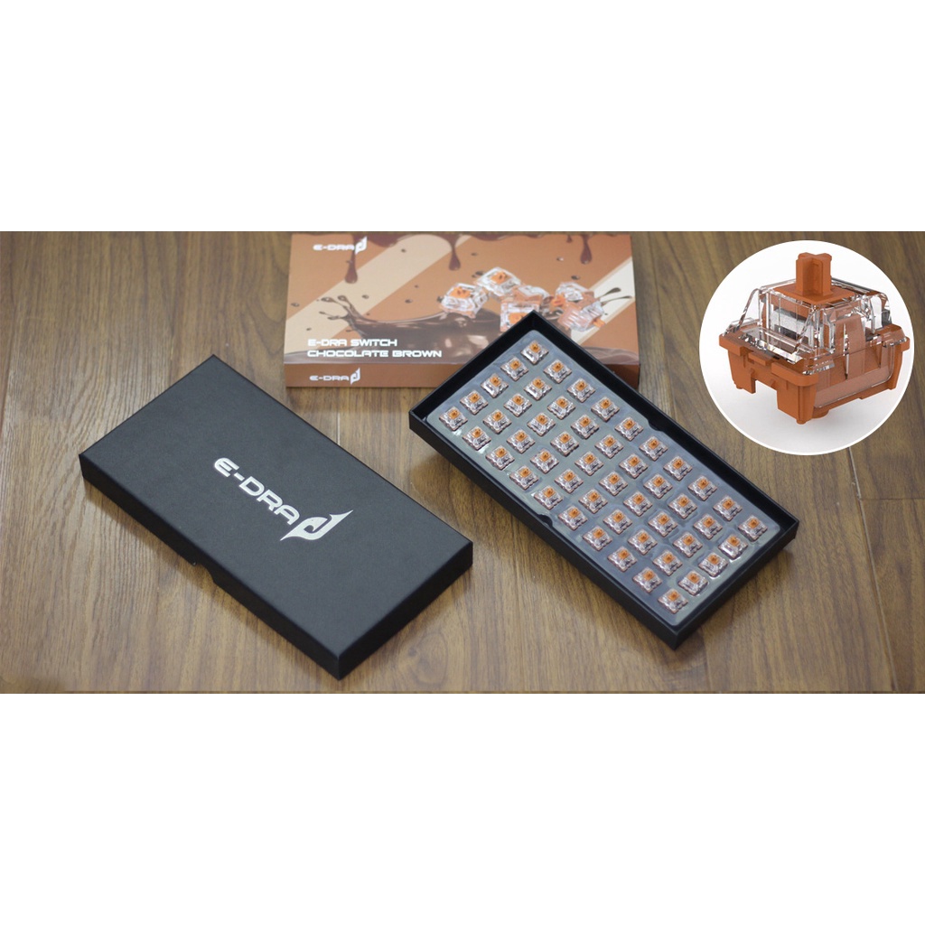 Switch thay nóng bàn phím cơ E-Dra EKS7200 Chocolate Brown I Công tắc bàn phím cơ Switch Edra