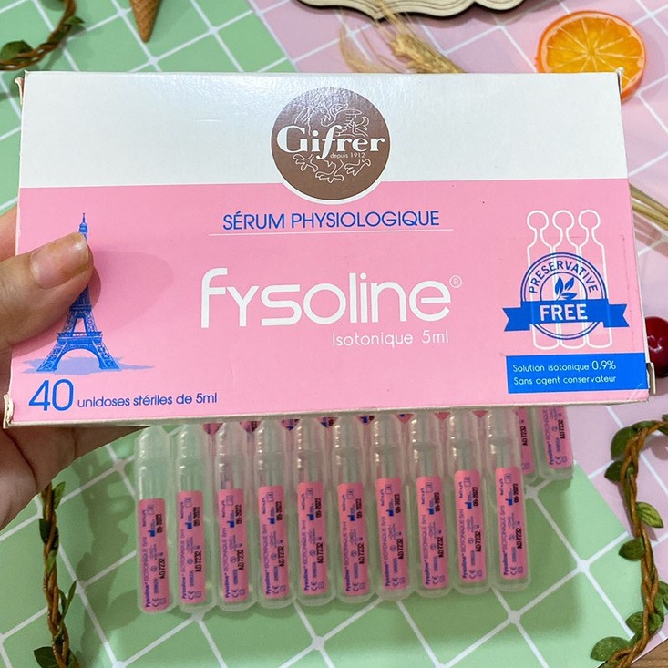Nước muối sinh lý Fysoline dung vệ sinh mắt và mũi hàng ngày cho bé 5ml lẻ 5 lọ