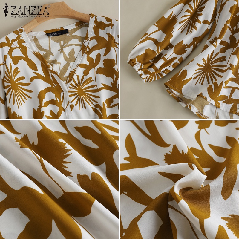 Zanzea Áo Kiểu Tay Dài Cổ Chữ V In Họa Tiết Hoa Dành Cho Nữ