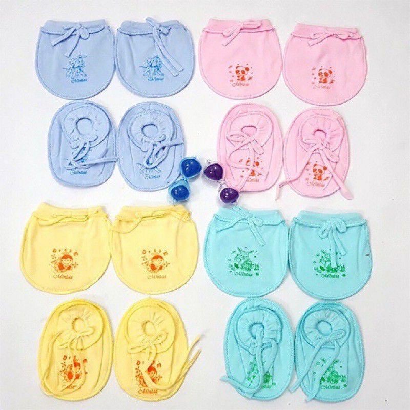 Set bao tay chân cotton buộc dây Mintaa không làm hằn vết lên da bé