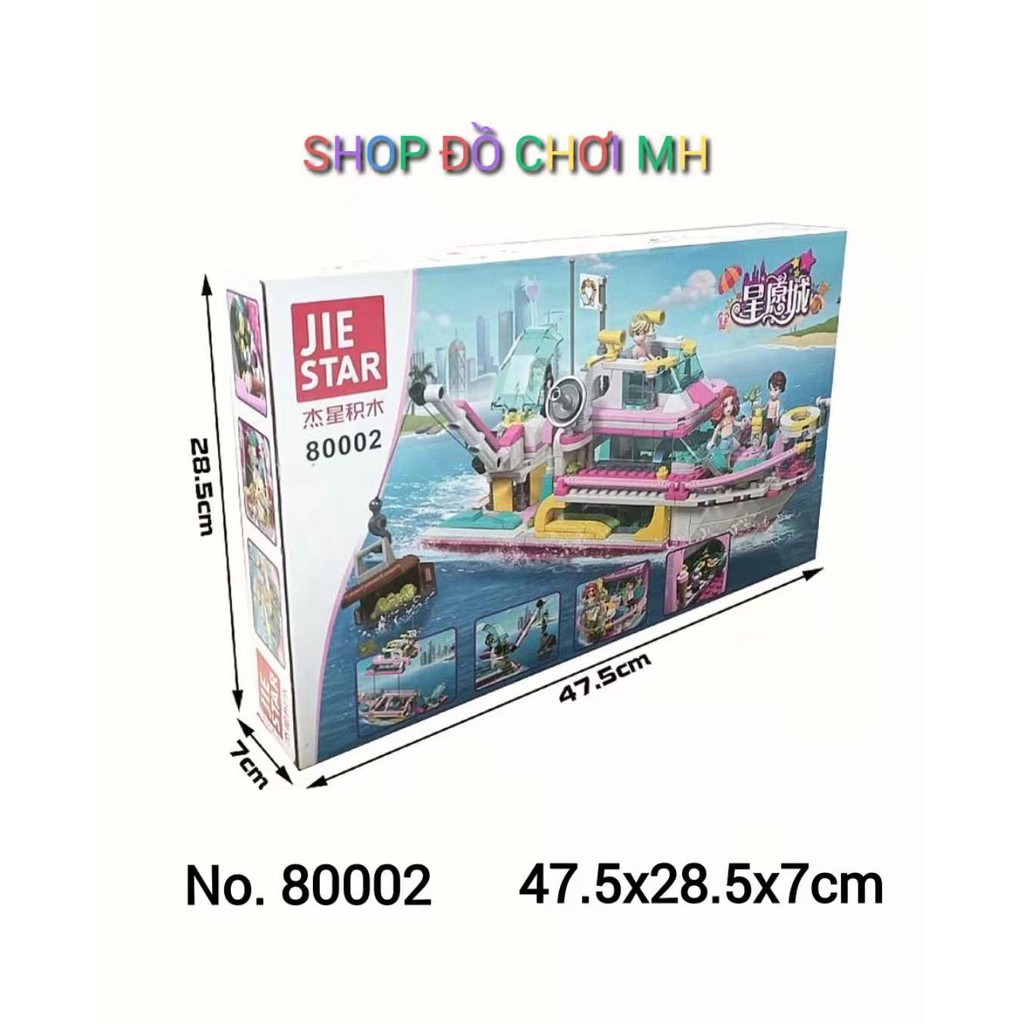 đồ chơi lego xếp hình lắp ráp jie star 80002 - 550 chi tiết - du thuyền 5 sao