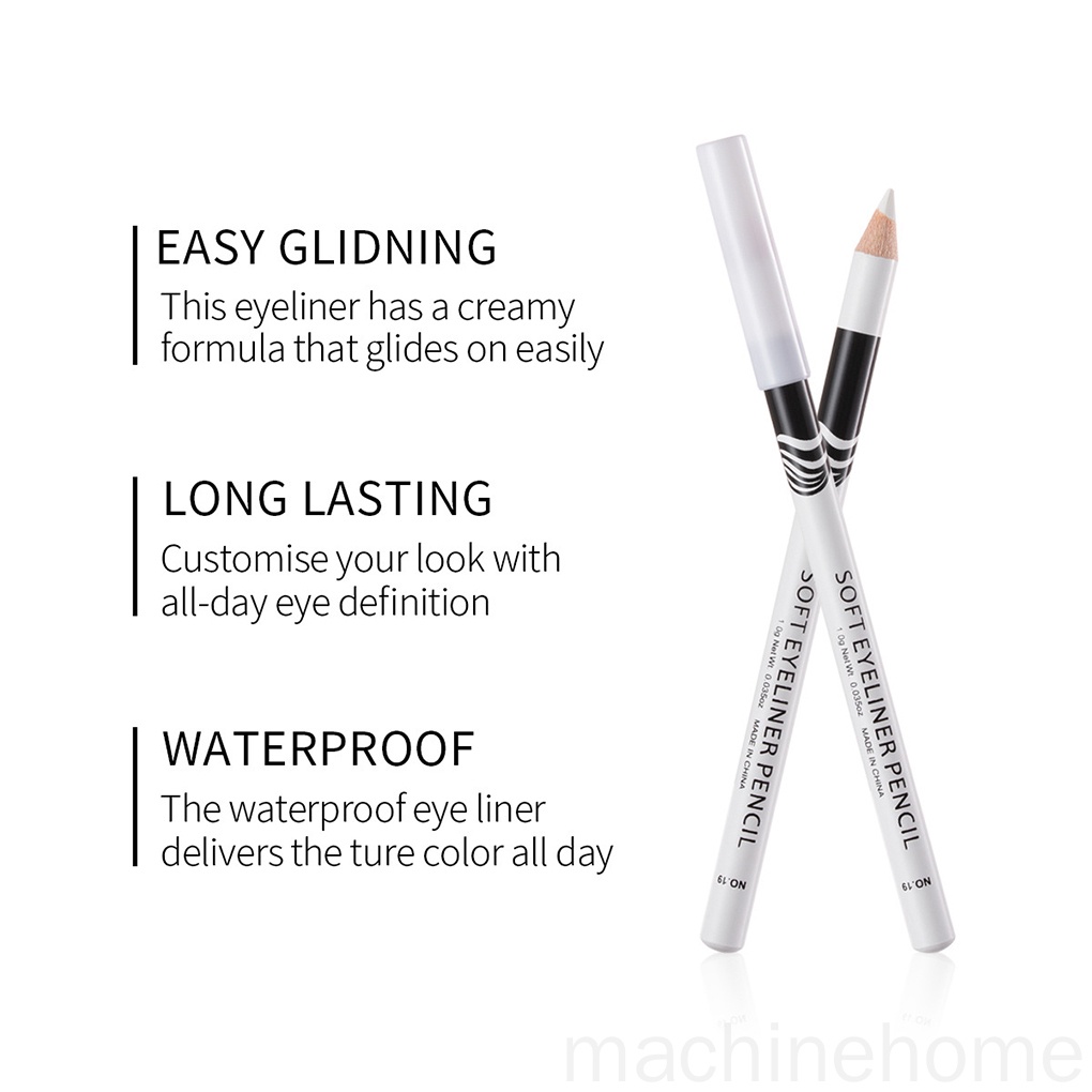 [Hàng mới về] Bút chì kẻ mắt màu trắng chống thấm nước bắt sáng dành cho nữ