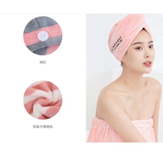 Khăn gội đầu, quấn tóc cao cấp cho nữ mềm mịn thấm hút tốt