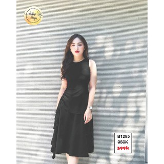 Đầm dự tiệc dáng xòe Zandy B1285 Đen - Váy dự tiệc dáng chữ A cao cấp Butino