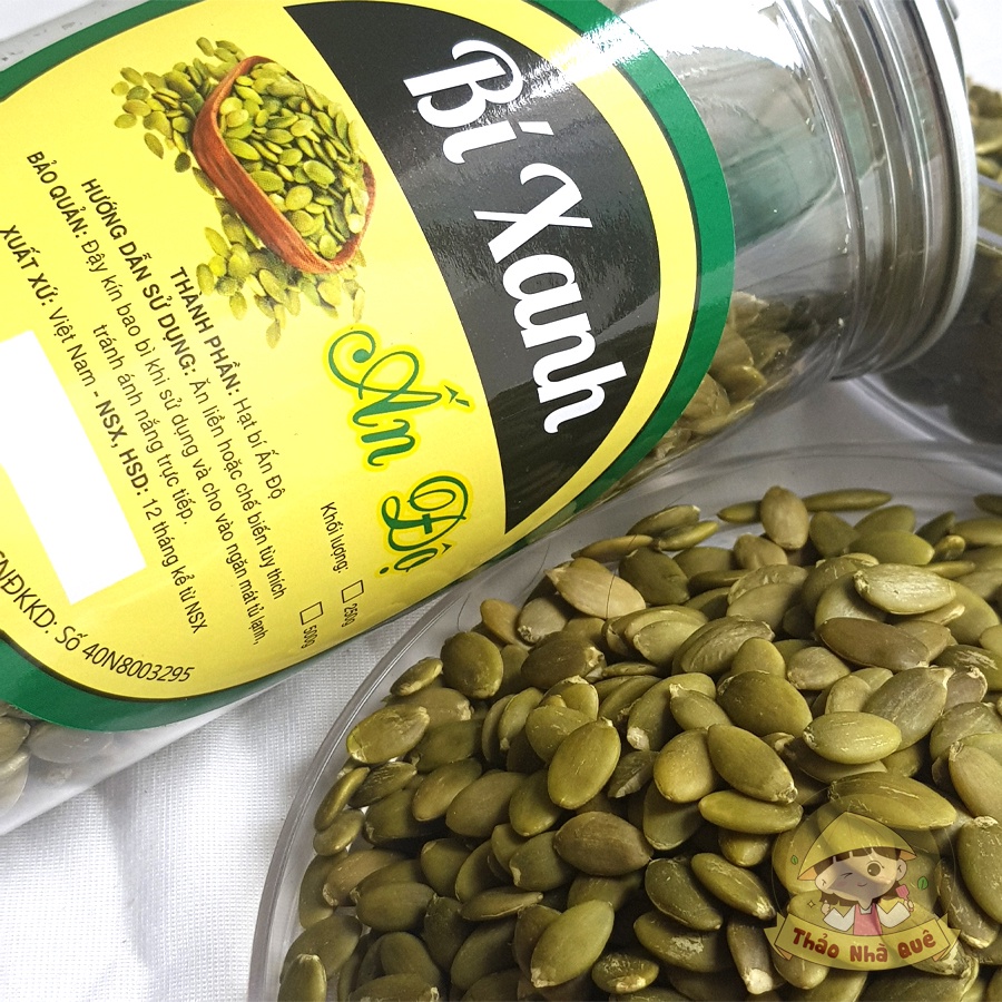 Hạt bí xanh Ấn Độ, hạt dưa rang đã tách vỏ 500g - Đồ ăn vặt dinh dưỡng healthy