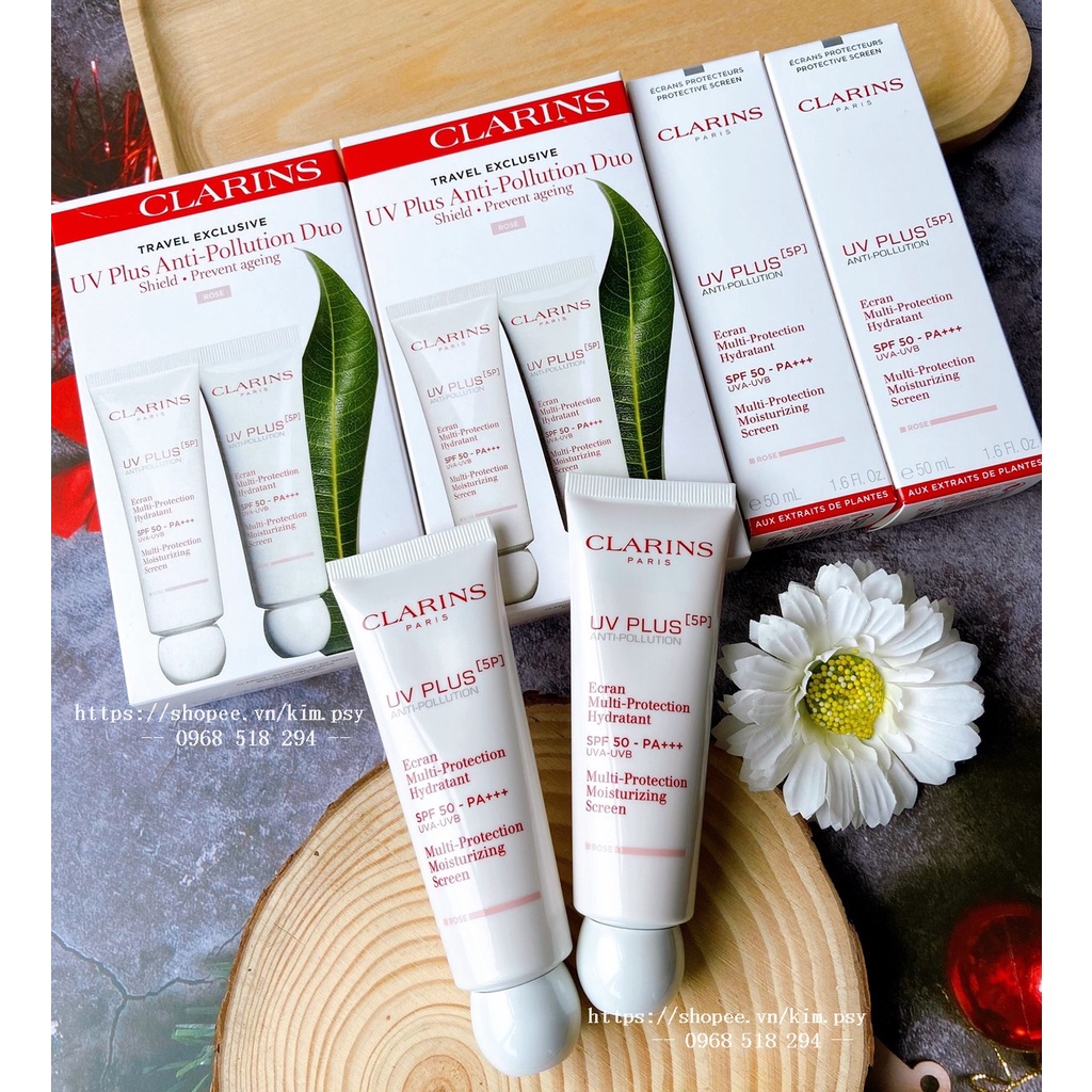 Kem Chống Nắng Clarins Rosy Glow UV Plus SPF 50 Màu Rosy Mẫu mới nhất 2021