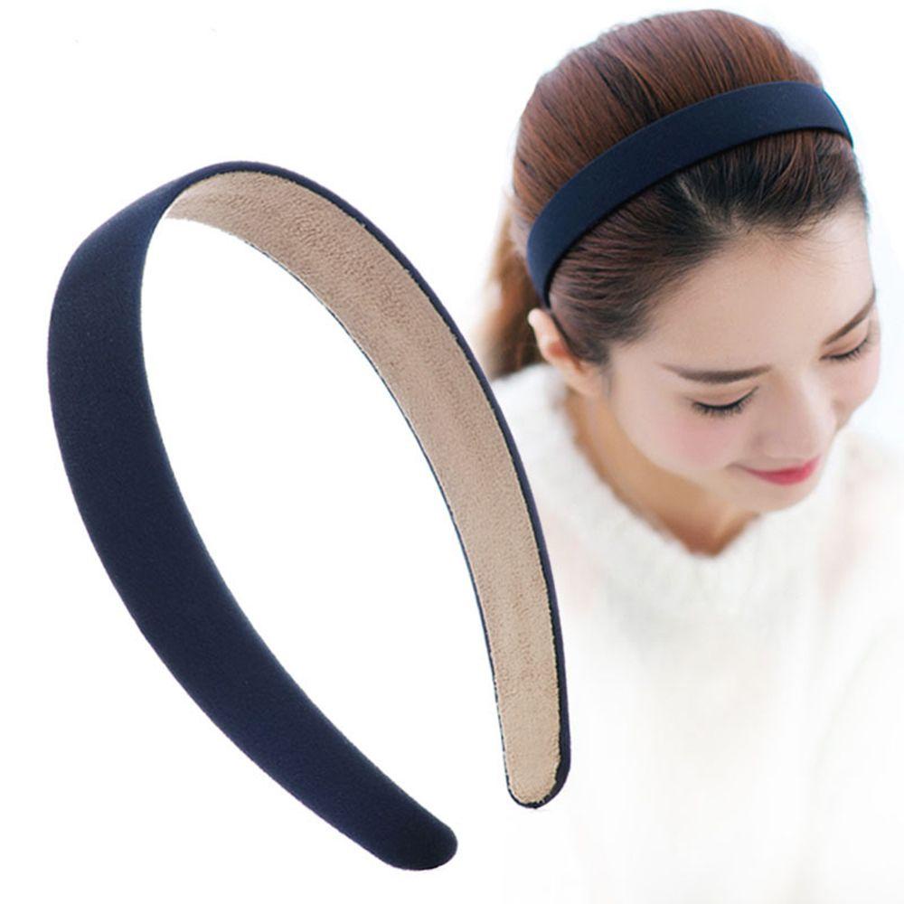 Băng Đô Bản Rộng Bằng Satin Màu Trơn Thời Trang Cho Nữ