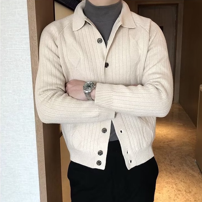 Áo Khoác Len Tay Dài Màu Sắc Nhẹ Nhàng Phong Cách Retro Hàn Quốc