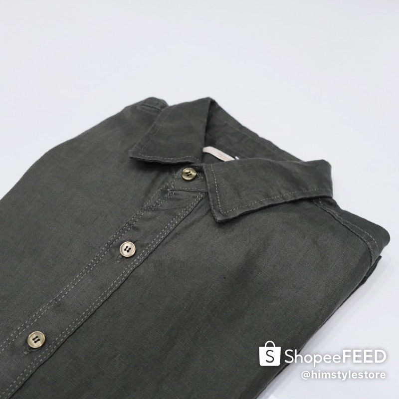 Áo Sơ Mi Nam Tay Dài Trơn Linen Tưng