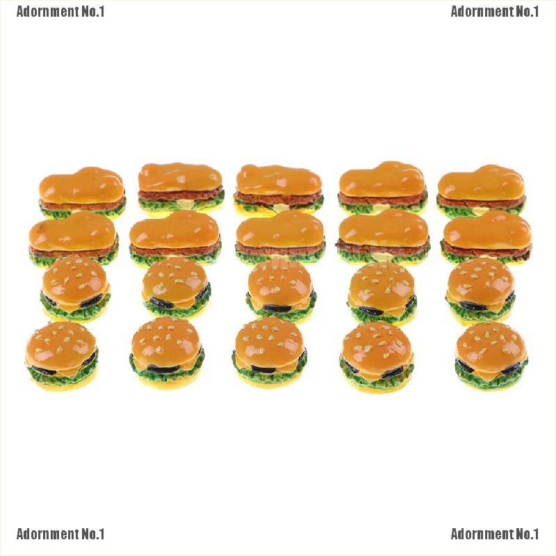 Set 2 Bánh Hamburger Đồ Chơi Cho Nhà Búp Bê