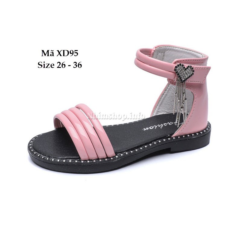 Sandal Quai Ngang Vintage Cho Bé Gái 3 - 12 Tuổi XD95