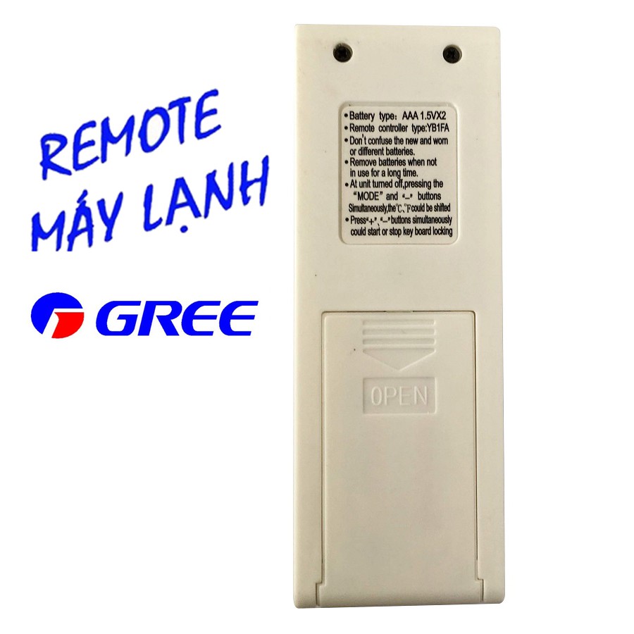 Remote Máy Lạnh, Điều Khiển Điều Hòa Gree YB1FA, YBOF, YB1F2, YBOF2