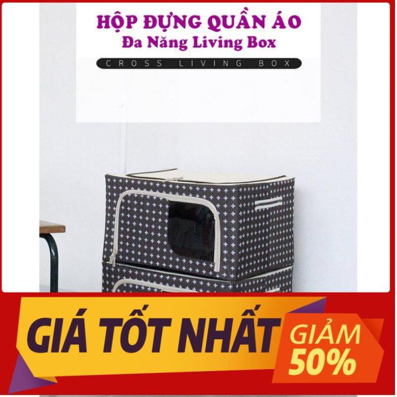 Hộp đựng quần áo chăn màn đa năng thông minh màn túi bằng vải khung thép kim loại gấp xếp gọn size lớn