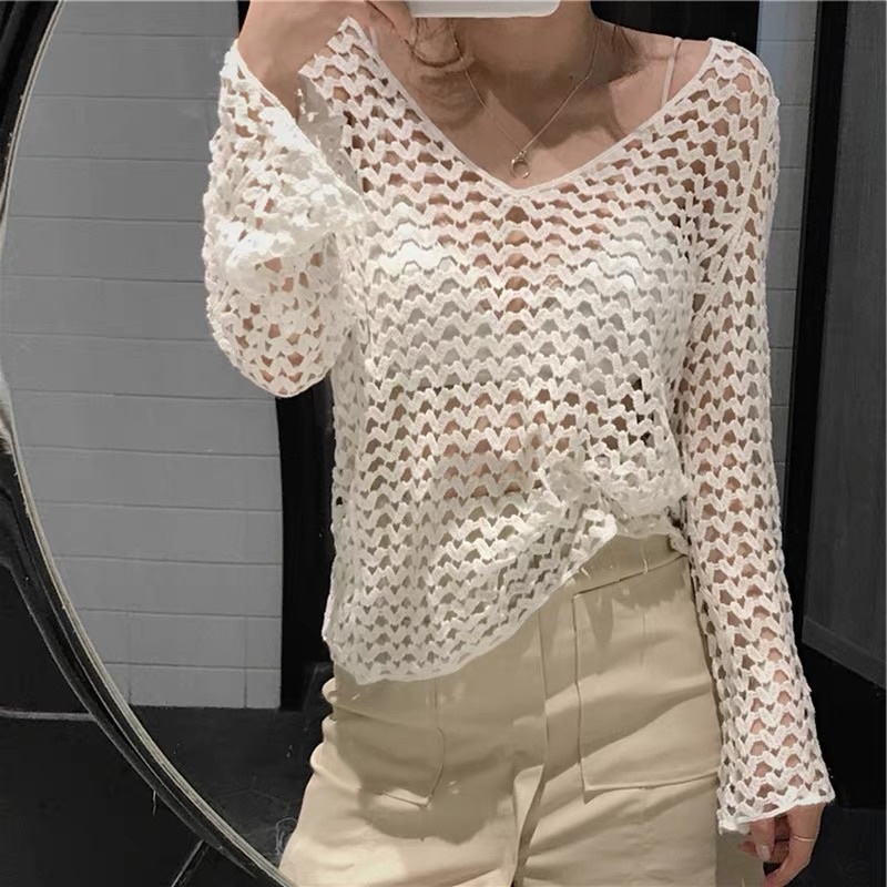 Áo lưới đi biển hình tim