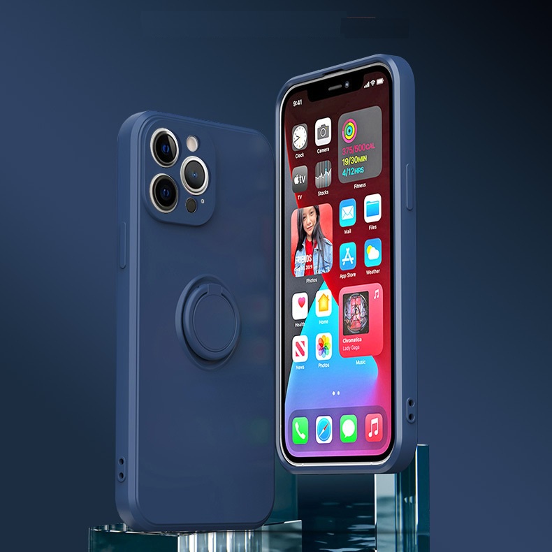 Ốp Lưng Silicon Dẻo Kèm Ring Có Lót Nỉ iP 13 Pro Max - Minh An Saigon