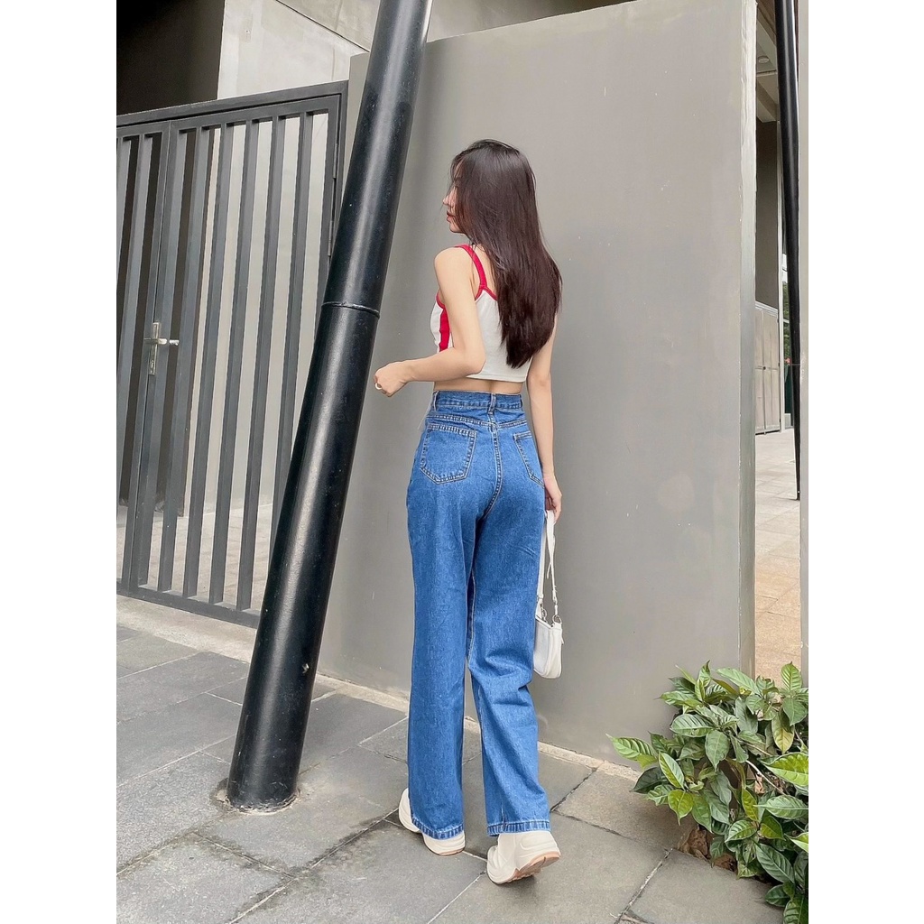 Quần Jeans Baggy Nam Nữ, Quần Bò Ống Suông Rộng Trẻ Trung Năng Động hottrend 2022 J3- Ảnh thật shop tự chụp