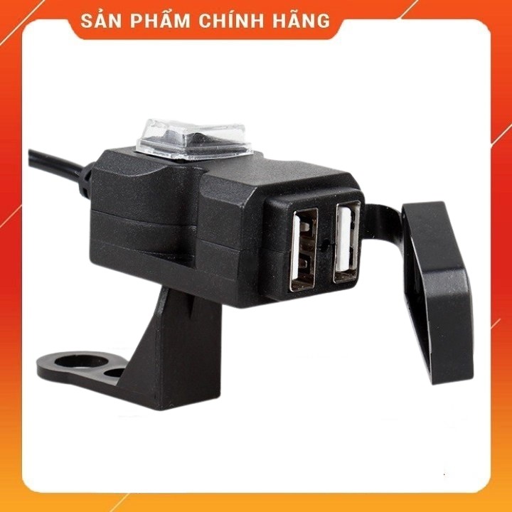 Bộ sạc xe máy 2 cổng USB 12V kèm công tắc và đế gắn 🍁FREESHIP🍁 sạc điện thoại trên xe máy 2 cổng
