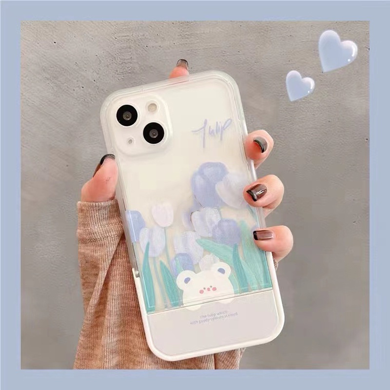 Ốp Điện Thoại Họa Tiết Hoa Tulip Màu Gradient Dành Cho iPhone 13 Pro Max 12 Pro 11 7 8 Plus XR XS Max 2022