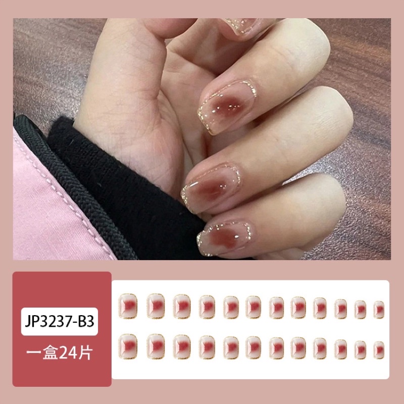 Set 24 móng giả N493 dáng móng ngắn ( Tặng kèm keo và dũa )